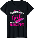 [100% Cotton]Girl Hair Clipper Hairdresser Hair Stylist Barber T-Shirts, Hoodie, Sweatshirt - T-Shirt, Sweatshirt, Hoodie