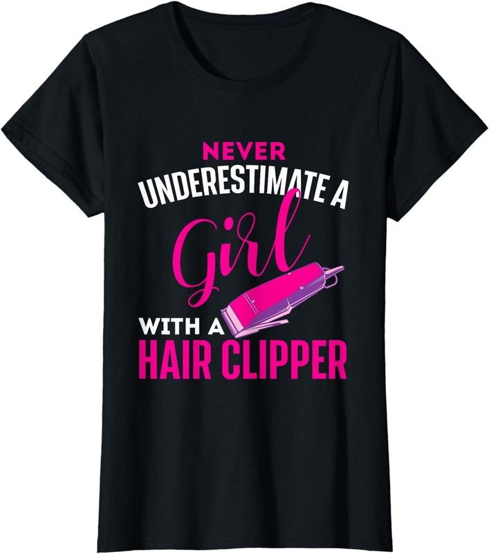 [100% Cotton]Girl Hair Clipper Hairdresser Hair Stylist Barber T-Shirts, Hoodie, Sweatshirt - T-Shirt, Sweatshirt, Hoodie