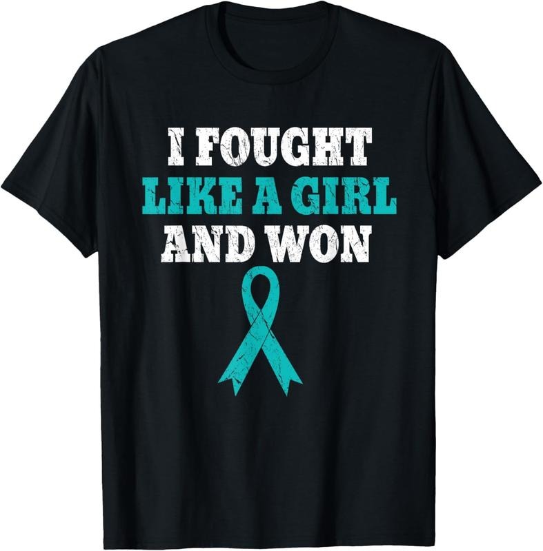 [100% Cotton]I Fought Like Girl Won Ovarian Cancer Survivor T-Shirts, Hoodie, Sweatshirt - T-Shirt, Sweatshirt, Hoodie