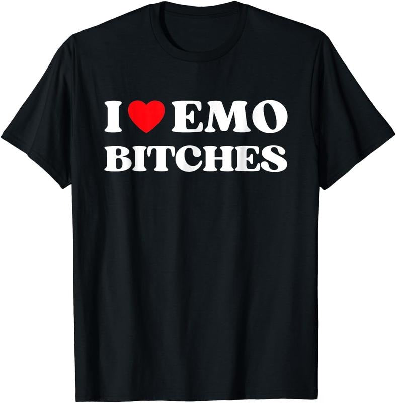 [100% Cotton]I Heart Emo Bitches Funny Quote Red Heart Emo Girl T-Shirts, Hoodie, Sweatshirt - T-Shirt, Sweatshirt, Hoodie