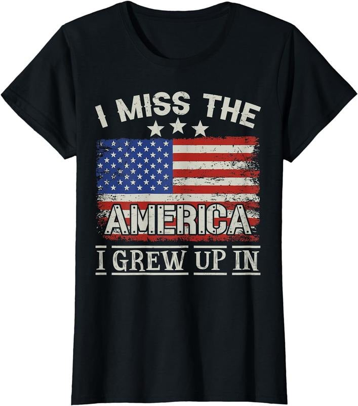 [100% Cotton]I Miss America I Grew Up Vintage American USA Flag T-Shirts, Hoodie, Sweatshirt - T-Shirt, Sweatshirt, Hoodie