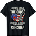 [100% Cotton]I Proudly Stand Flag Kneel Cross T-Shirts, Hoodie, Sweatshirt - T-Shirt, Sweatshirt, Hoodie