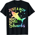 [100% Cotton]Just Boy Who Loves Sharks Cute Shark Lover T-Shirts, Hoodie, Sweatshirt - T-Shirt, Sweatshirt, Hoodie