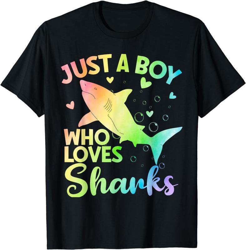 [100% Cotton]Just Boy Who Loves Sharks Cute Shark Lover T-Shirts, Hoodie, Sweatshirt - T-Shirt, Sweatshirt, Hoodie