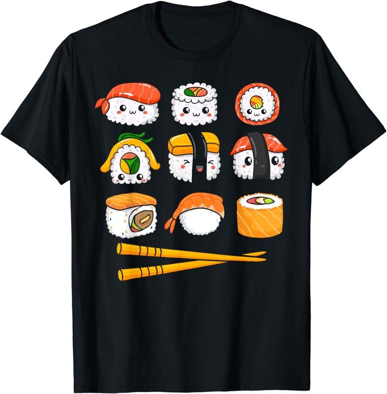 [100% Cotton]Kawaii Japanese Food Anime Manga Otaku Happy Sushi T-Shirts, Hoodie, Sweatshirt - T-Shirt, Sweatshirt, Hoodie