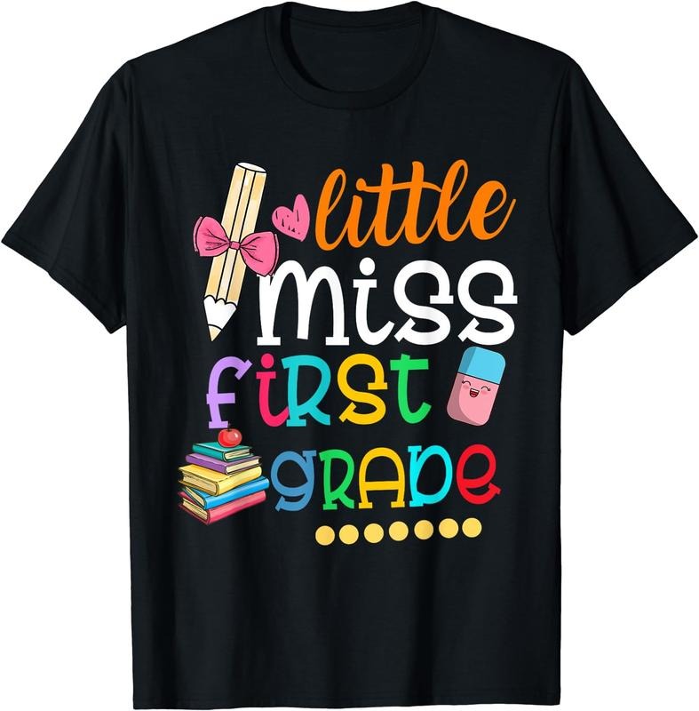 [100% Cotton] Little Miss First Grade Shirt Back School 1st Grader T-Shirts, Hoodie, Sweatshirt - T-Shirt, Sweatshirt, Hoodie