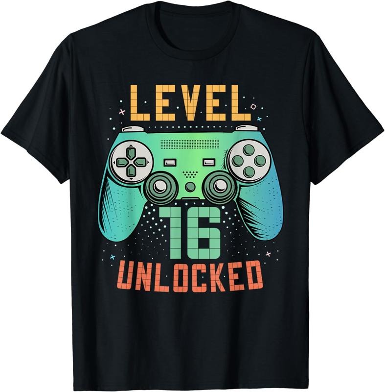 [100% Cotton]Level 16 Unlocked 16th Gamer 16 Year Old T-Shirts, Hoodie, Sweatshirt - T-Shirt, Sweatshirt, Hoodie