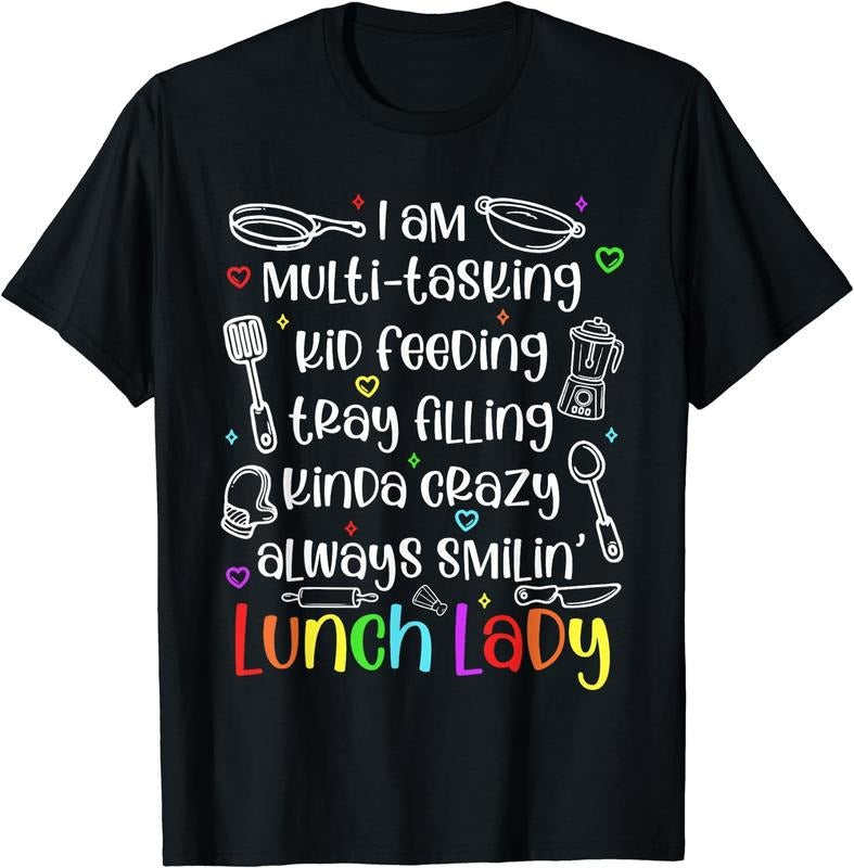 [100% Cotton]Lunch Lady Cute Appreciation Cafeteria Worker Back School Black T-Shirts, Hoodie, Sweatshirt - T-Shirt, Sweatshirt, Hoodie