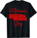 [100% Cotton] Nebraska Strong Red Hearts Map Shirt T-Shirts, Hoodie, Sweatshirt - T-Shirt, Sweatshirt, Hoodie