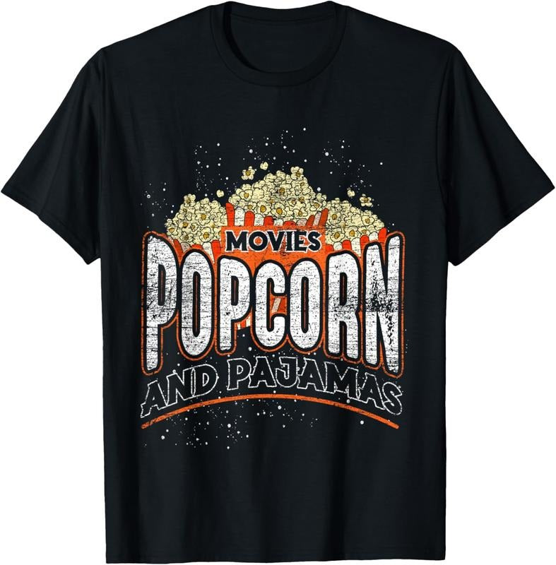 100% Cotton Movies Popcorn Pajamas Popcorn T-Shirts, Hoodie, Sweatshirt - T-Shirt, Sweatshirt, Hoodie