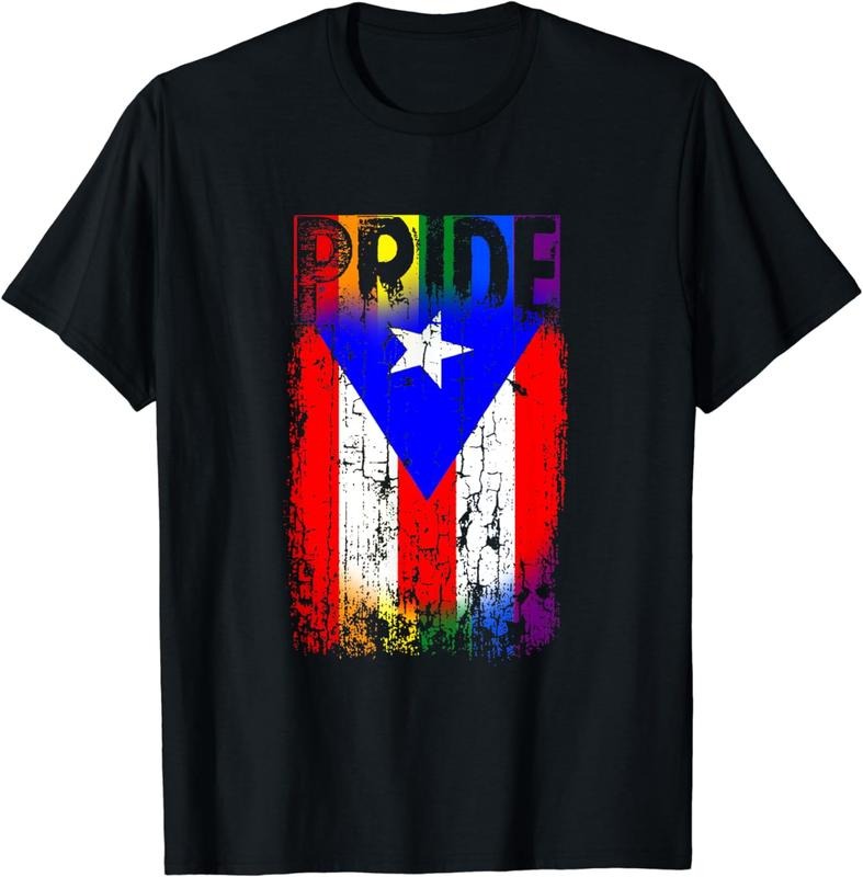 [100% Cotton]Puerto Rico Rican Gay Pride Flag LGBTQ Boricua Distressed T-Shirts, Hoodie, Sweatshirt - T-Shirt, Sweatshirt, Hoodie