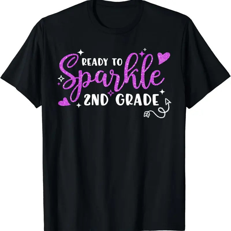 [100% Cotton]Ready Sparkle 2nd Grade Back School Student T-Shirts, Hoodie, Sweatshirt - T-Shirt, Sweatshirt, Hoodie