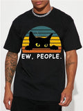[100% Cotton] Black Cat Casual Short Sleeve Crew Neck Summer Hip Hop Comfortable Breathable Relaxed Fit T-Shirts, Hoodie, Sweatshirt - T-Shirt, Sweatshirt, Hoodie