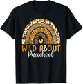 [100% Cotton]Wild About Preschool Teacher Back School Leopard Rainbow T-Shirts, Hoodie, Sweatshirt - T-Shirt, Sweatshirt, Hoodie
