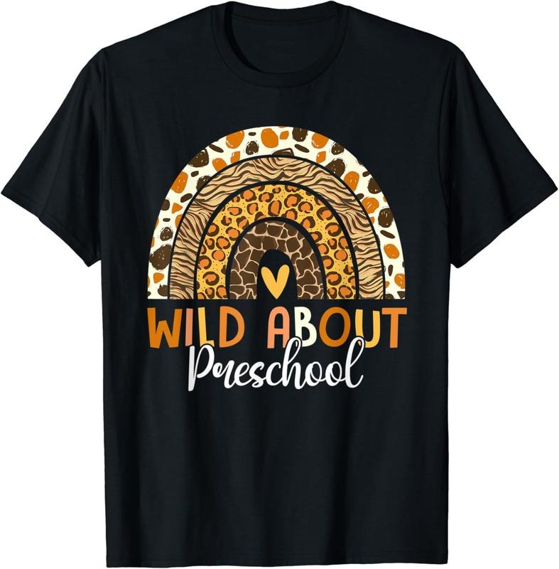[100% Cotton]Wild About Preschool Teacher Back School Leopard Rainbow T-Shirts, Hoodie, Sweatshirt - T-Shirt, Sweatshirt, Hoodie
