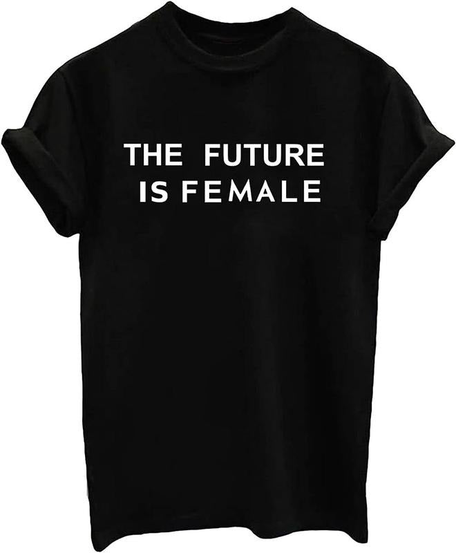 [100% Cotton] Cute Text Funny Future Is Female Short Sleeve Tops T-Shirts, Hoodie, Sweatshirt - T-Shirt, Sweatshirt, Hoodie