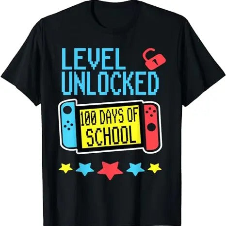 100 Days School Shirt Unlocked Gamer Video Games Hodie T-Shirts, Hoodie, Sweatshirt - T-Shirt, Sweatshirt, Hoodie