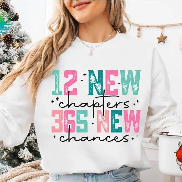 12 New Chapters 365 New Chances New Year 2025 Shirt Happy New Year 2025 New Year Crew 2025 Shirt T-Shirts, Hoodie, Sweatshirt - T-Shirt, Sweatshirt, Hoodie