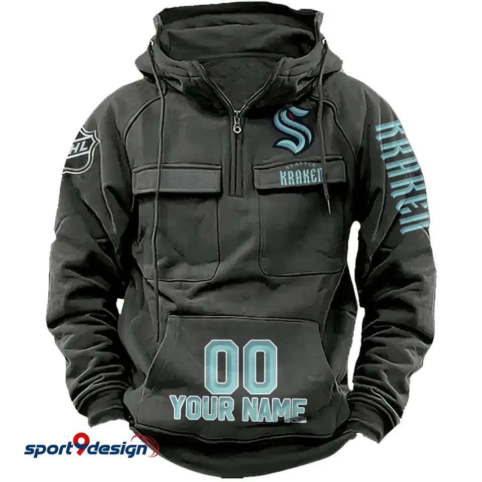 Seattle Kraken Vintage Men Hoodie Unisex T-shirt, Sweatshirt, Hoodie, Long Sleeve Tee - T-Shirt, Sweatshirt, Hoodie
