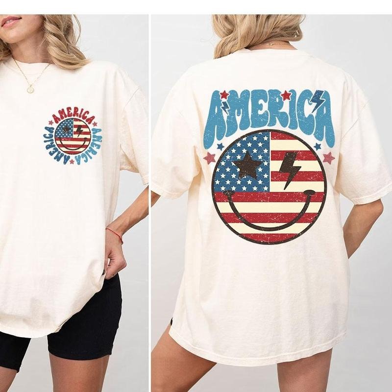 1776 America 4th July Shirt Comfort Shirt Retro America Shirt 1776 Shirt USA Flag Smile Comfort Independence Day Shirt Her Him American Flag Fourth July Shirt July 4th Shirt Top T-Shirts, Hoodie, Sweatshirt - T-Shirt, Sweatshirt, Hoodie