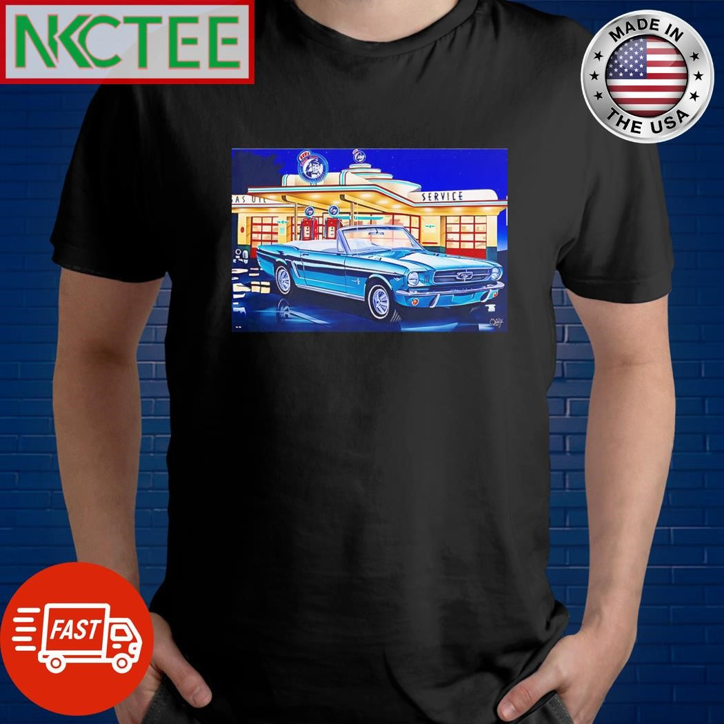 1964 mustang convertible gas oil service retro shirt Unisex T-shirt, Sweatshirt, Hoodie, Long Sleeve Tee - T-Shirt, Sweatshirt, Hoodie