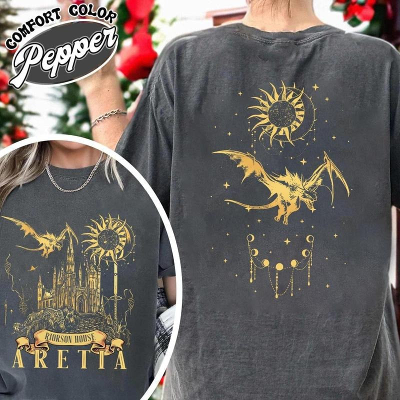 2 Sided Xaden Riorson House Booktok Iron Flame Dragon Rider 2 Sided Shirt Violet Sorrengail Bookish T-Shirts, Hoodie, Sweatshirt - T-Shirt, Sweatshirt, Hoodie