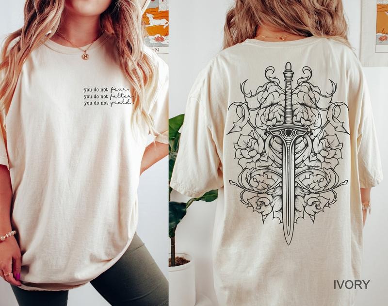 2 Slide Two Sided You Do Not Yield SJM Quotes SJM Court Thorns Roses SJM Throne Glass T-Shirts, Hoodie, Sweatshirt - T-Shirt, Sweatshirt, Hoodie