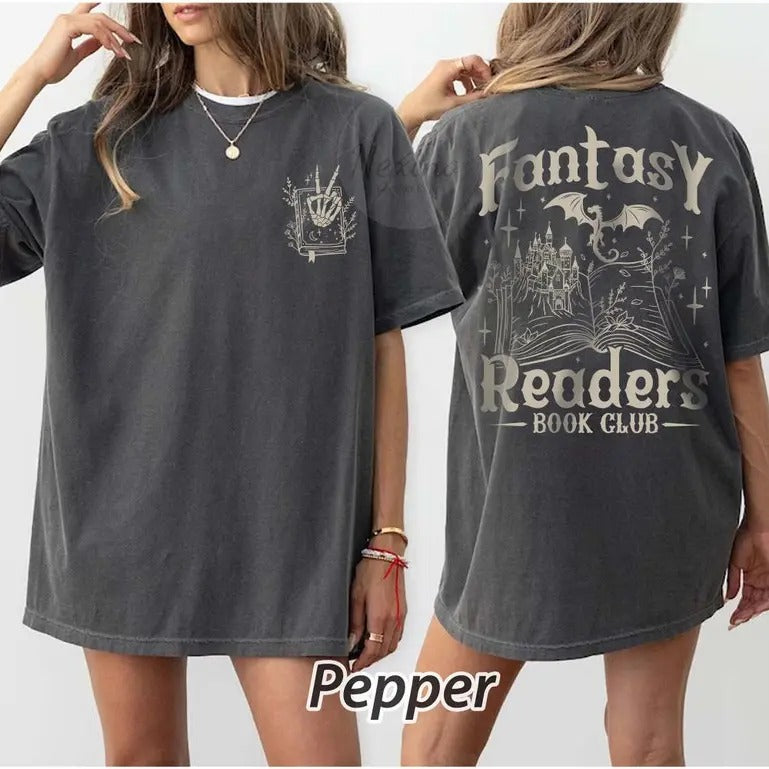 2 Slides Fantasy Reader Romance Reader Bookish Shirt Bibliophile Vintage Reading Shirt Book Lover Womenswear Cotton Casual Top Fit T-Shirts, Hoodie, Sweatshirt - T-Shirt, Sweatshirt, Hoodie