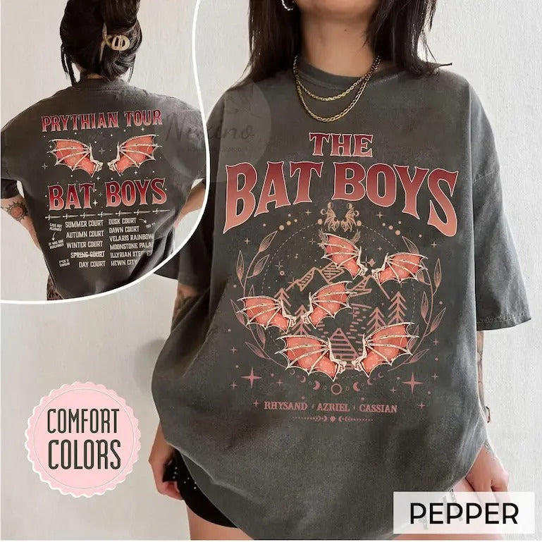 2 Slides Bat ACOTAR Night Court Illyrians Court Thorns Roses Rhysand Cassian Azriel Shirt T-Shirts, Hoodie, Sweatshirt - T-Shirt, Sweatshirt, Hoodie