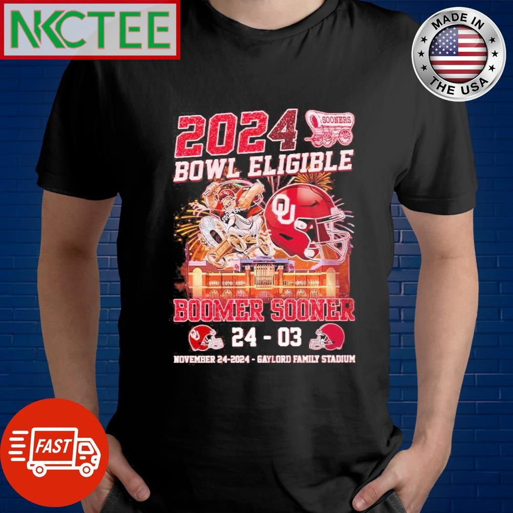 2024 Bowl Eligible Boomer Sooner 24-03 Alabama Shirt Unisex T-shirt, Sweatshirt, Hoodie, Long Sleeve Tee - T-Shirt, Sweatshirt, Hoodie