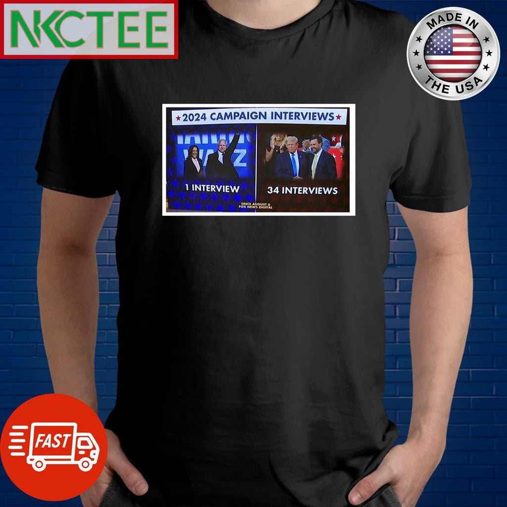 2024 Campaign Interviews 1 Interviews 34 Interviews shirt Unisex T-shirt, Sweatshirt, Hoodie, Long Sleeve Tee - T-Shirt, Sweatshirt, Hoodie