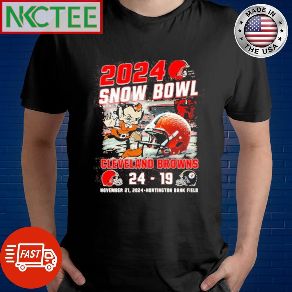 2024 Snow Bowl Browns 24-19 Steelers Shirt Unisex T-shirt, Sweatshirt, Hoodie, Long Sleeve Tee - T-Shirt, Sweatshirt, Hoodie