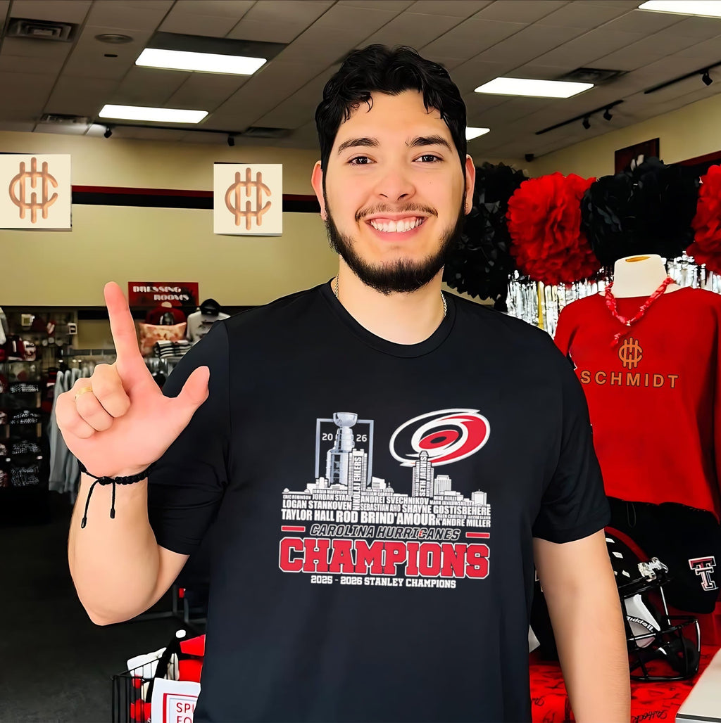2025-2026 Stanley Champions Carolina Hurricanes player name skyline shirt Unisex T-shirt, Sweatshirt, Hoodie, Long Sleeve Tee - T-Shirt, Sweatshirt, Hoodie