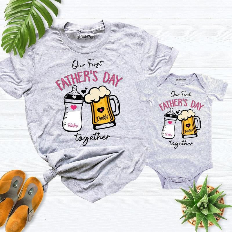 2025 Shirt Our First Shirt Husband New Daddy First Matching T-Shirts, Hoodie, Sweatshirt - T-Shirt, Sweatshirt, Hoodie