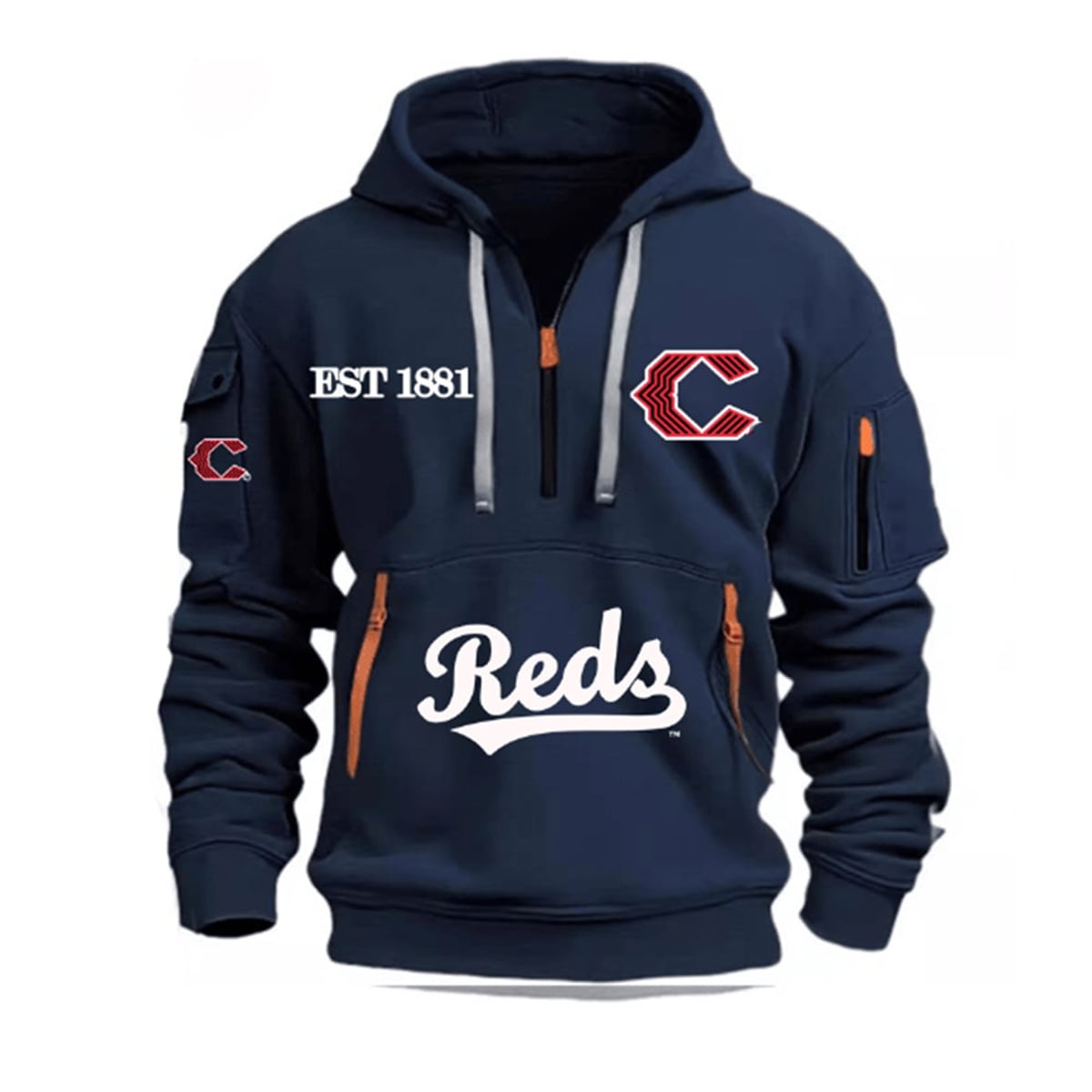 2026 Cincinnati Reds EST 1881 Quarter Zip Hoodie Unisex T-shirt, Sweatshirt, Hoodie, Long Sleeve Tee - T-Shirt, Sweatshirt, Hoodie