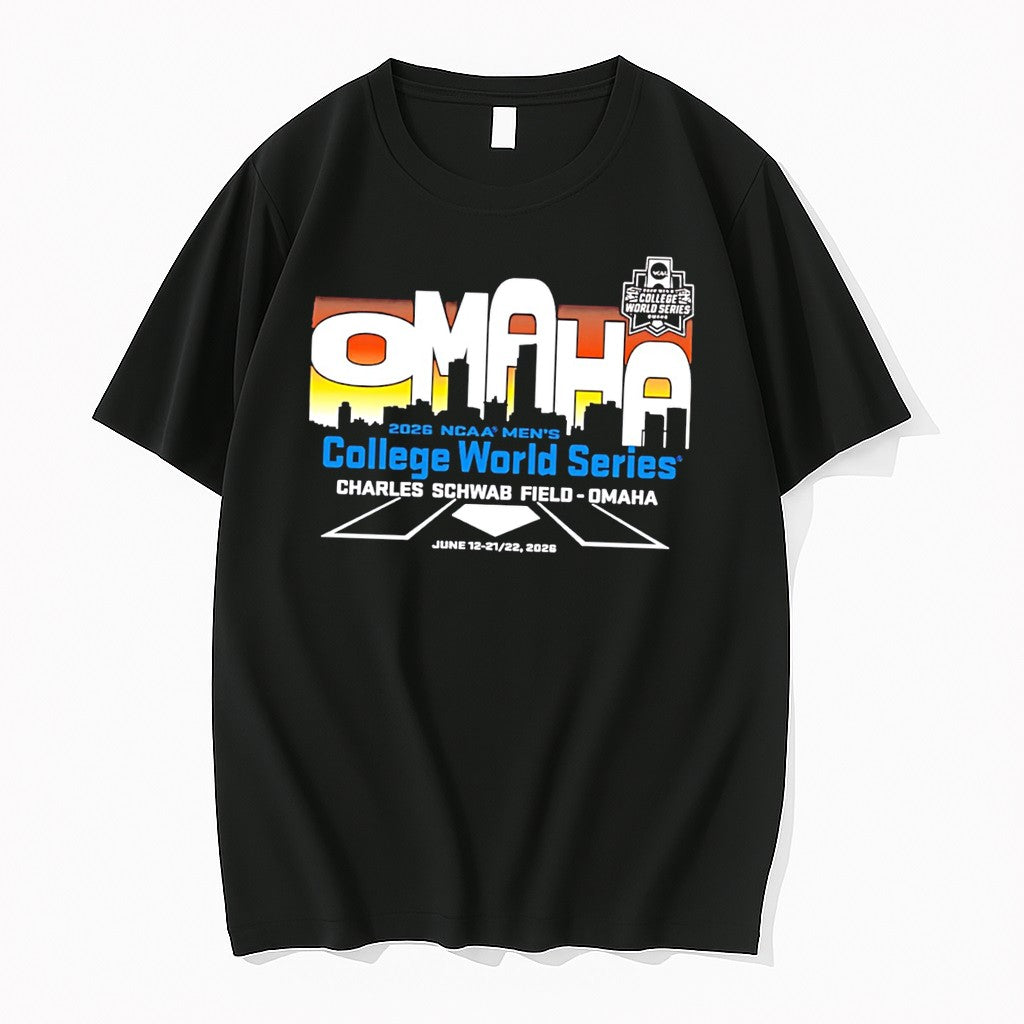 2026 Ncaa Mens College World Series Charles Schwab Field Skyline Tee Tshirts Sweater Unisex T-shirt, Sweatshirt, Hoodie, Long Sleeve Tee - T-Shirt, Sweatshirt, Hoodie