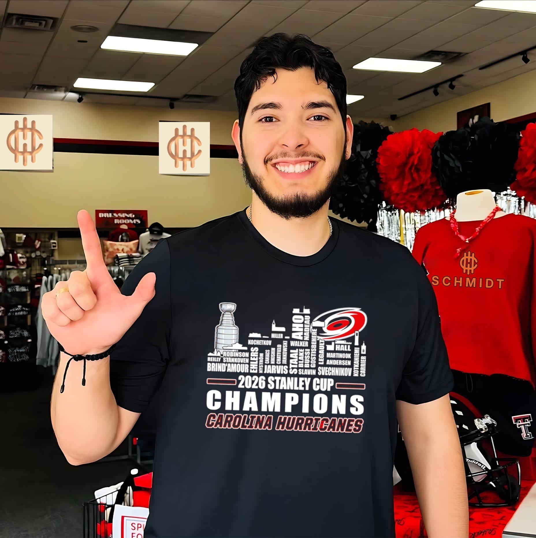 2026 Stanley Cup Champions Carolina Hurricanes player name skyline shirt Unisex T-shirt, Sweatshirt, Hoodie, Long Sleeve Tee - T-Shirt, Sweatshirt, Hoodie