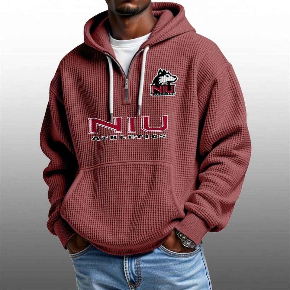 2026 NIU Huskies Quarter Zip Waffle Hoodie Unisex T-shirt, Sweatshirt, Hoodie, Long Sleeve Tee - T-Shirt, Sweatshirt, Hoodie