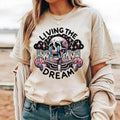 #259 Living Dream Anxiety Skull Skeleton Shirt Print Crew Neck T-Shirts, Hoodie, Sweatshirt - T-Shirt, Sweatshirt, Hoodie