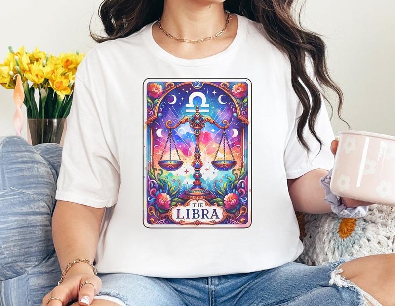 # 321 Scales Zodiac Libra Tarot Card Print Crew Neck T-Shirts, Hoodie, Sweatshirt - T-Shirt, Sweatshirt, Hoodie