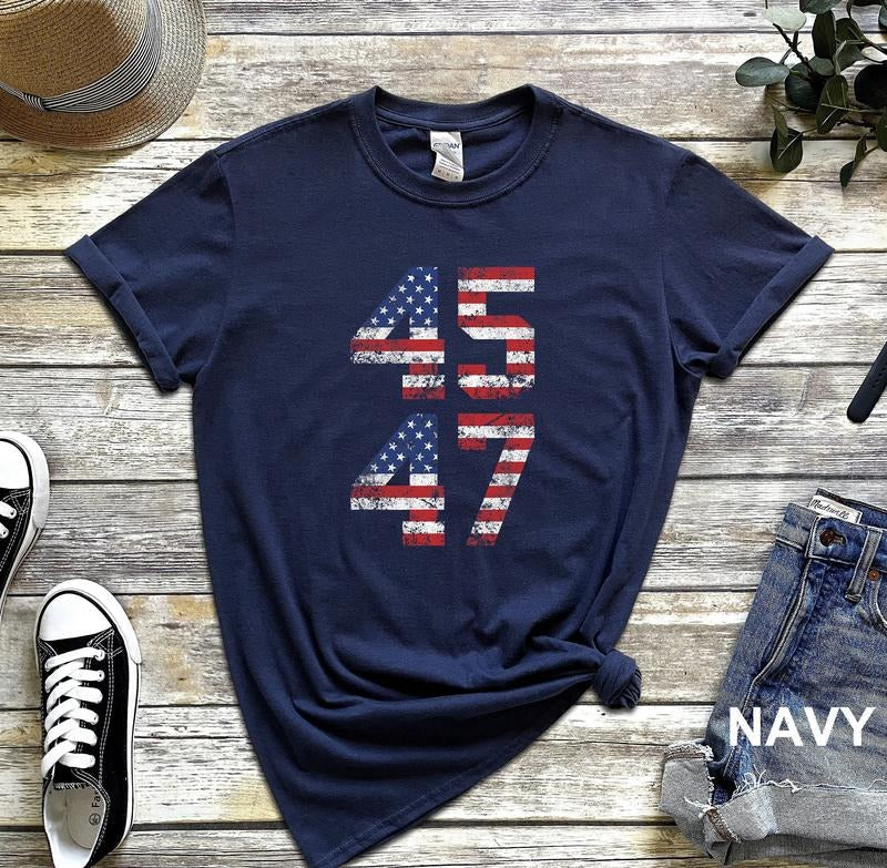 45 47 Shirt Trump 2024 Shirt Trump Supporter Shirt T-Shirts, Hoodie, Sweatshirt - T-Shirt, Sweatshirt, Hoodie