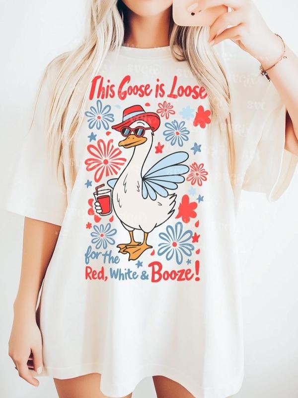 4th Goose Red White Boozy This Goose Is Loose Fourth July Patriotic Shirt T-Shirts, Hoodie, Sweatshirt - T-Shirt, Sweatshirt, Hoodie