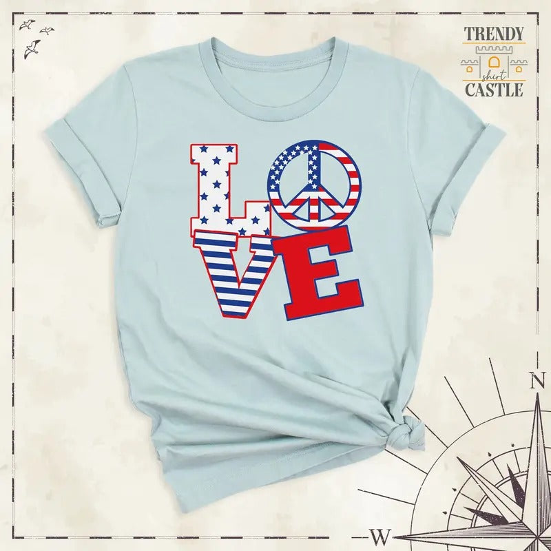 4th July Love Tshirte America Independence Day Celebration Big Usa Freedom Flag Shirt Memorial Day Sailor Girlfriend T-Shirts, Hoodie, Sweatshirt - T-Shirt, Sweatshirt, Hoodie