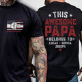 4th July Papa Shirt This Awesome Papa Belongs Shirt Personalized Papa Shirt Custom Grandkids Hands American Flag Shirt Shirt T-Shirts, Hoodie, Sweatshirt - T-Shirt, Sweatshirt, Hoodie