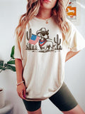 4th July Patriotic Dachshund Shirt Cowboy Dog USA Flag Western Red White Blue Dog T-Shirts, Hoodie, Sweatshirt - T-Shirt, Sweatshirt, Hoodie