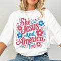 4th July Shirt USA Shirt Fourth July Shirt She Loves Jesus America Too Shirt Christian Shirt T-Shirts, Hoodie, Sweatshirt - T-Shirt, Sweatshirt, Hoodie