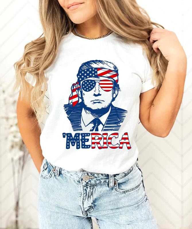 4th July Trump Merica Trump 4th July American 4th July Party Independence Day Patriotic 02 - T-Shirt, Sweatshirt, Hoodie