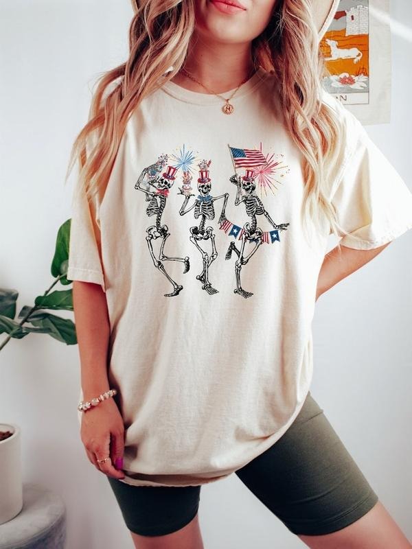 4th July Skellies 4th July Shirts Dancing Skeleton Shirt American Flag Shirt 4th July Stars Stripes Shirt T-Shirts, Hoodie, Sweatshirt - T-Shirt, Sweatshirt, Hoodie