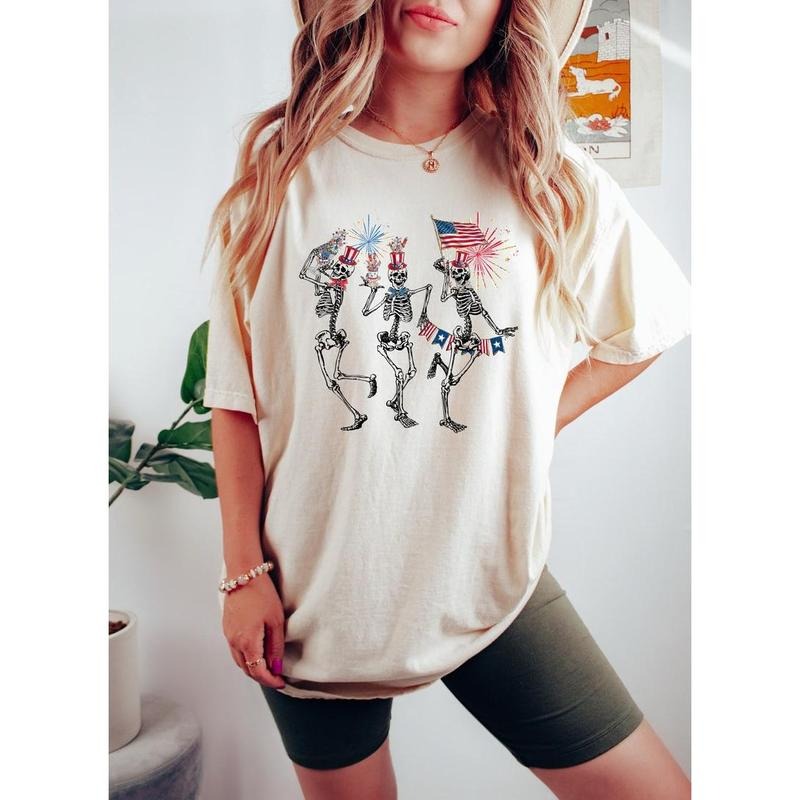 4th July Skellies 4th July Shirts Dancing Skeleton Shirt American Flag Shirt 4th July Stars Stripes Shirt Red White Blue T-Shirts, Hoodie, Sweatshirt - T-Shirt, Sweatshirt, Hoodie