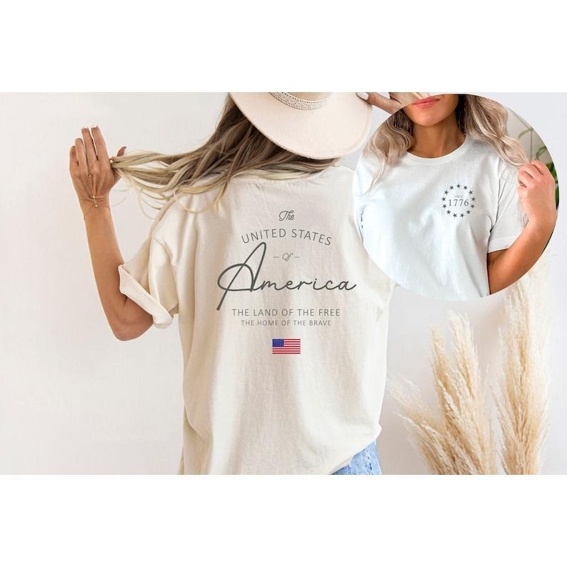 4th July USA 1776 Shirt Patriotic USA Land Free Shirt United States America Shirt 4th July T-Shirts, Hoodie, Sweatshirt - T-Shirt, Sweatshirt, Hoodie